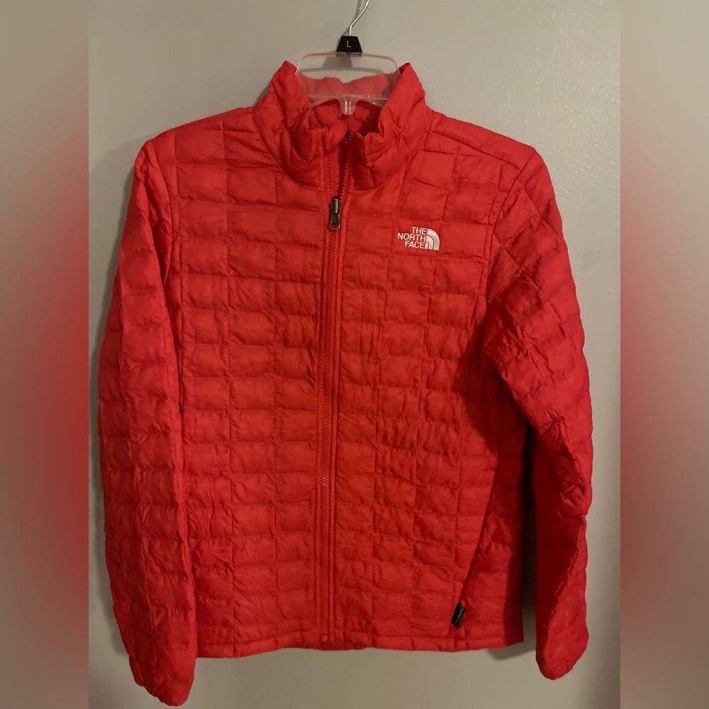 The North Face Quilted  Jacket Size L 14/16 Burnt‎ Orange/ Red